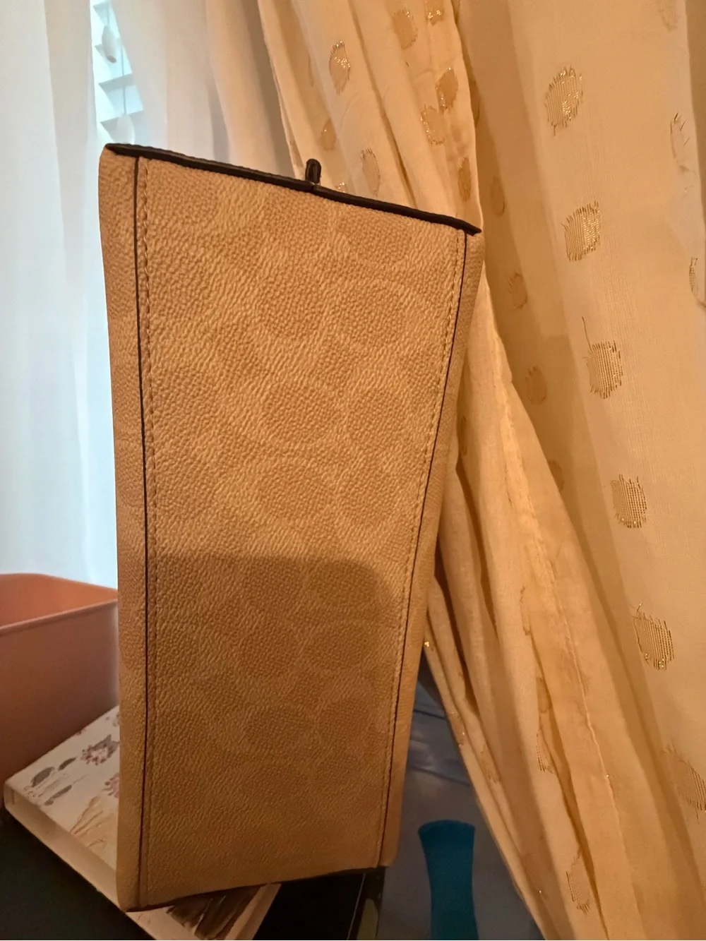 Coach Mollie 25 Tan Signature Tote New